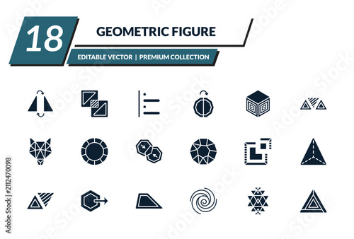 Obraz na płótnie filled geometric figure icons set - flip, exclude, left alignment, mirror horizontally