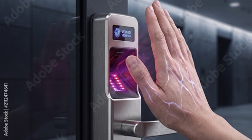 Advanced Biometric Hand Scanning Security Access System for Modern Secure Building Entry and Personal Identity Verification Technology