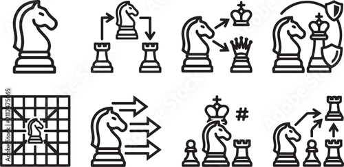 Canvastavla Chess pieces movement and captures illustration