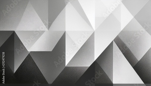 white and grey grainy shaded geometry abstract background texture in triangular forms infused with subtle noise creating a gradient of visual intrigue web banner