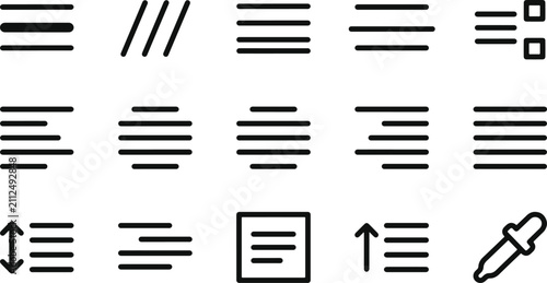 Foto Professional text alignment and formatting tools icone set for graphic design an