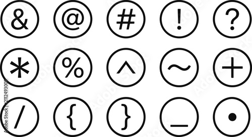 Obraz na plátne A comprehensive icone set featuring various mathematical symbols and punctuation