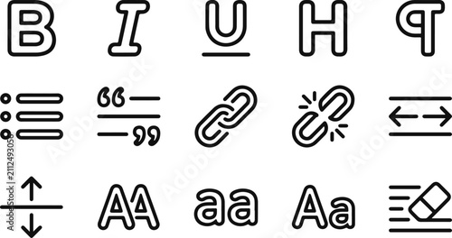 Εκτύπωση καμβά Comprehensive text formatting and typography icone set for web design and digita