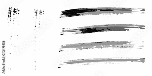 Bild auf Leinwand grunge tire track brush strokes on white background rough marks skid smudge arti