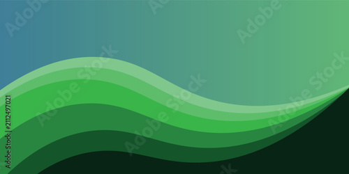 Fotografía gradient wavy background with green color