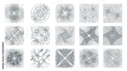 Obraz na plátně Intricate Geometric Patterns and Abstract Line Art Collection.