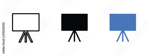 Photography Television Set On Tripod Stand Illustration Depicted In Black White And Blue Var