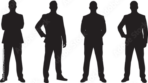 Quadro su tela Four Businessmen in Confident Suit Poses Silhouette Photo

Silhouette photograph