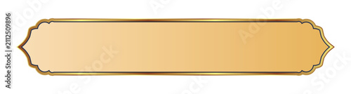 Elegant golden banner with ornate decorative edges isolated on white background isolated on a transparent background