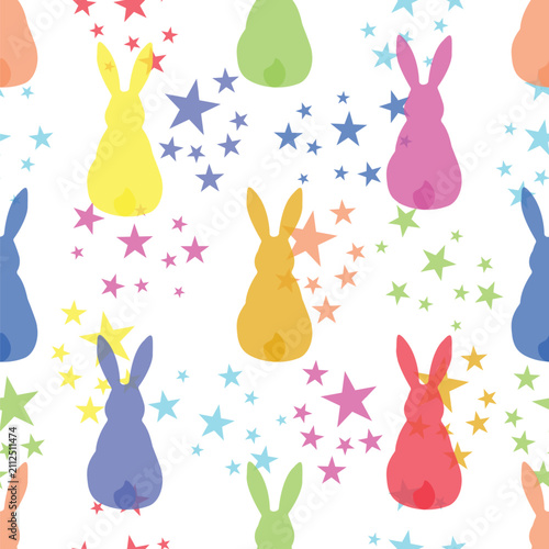 seamless pattern with rabbits