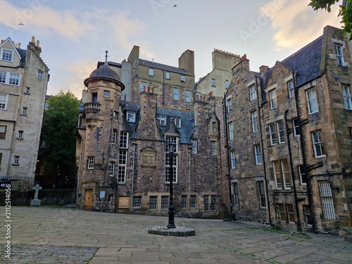 Old buildings at Makar’s Court in Edinburgh, Scotland