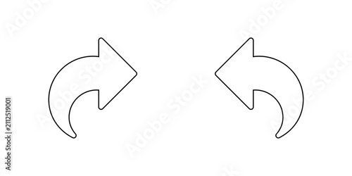 Billede på lærred Undo and redo curved arrow icons set for software application interface design a