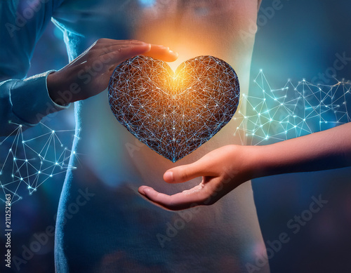Abstract heart background. Concept love, valentine day greeting card.