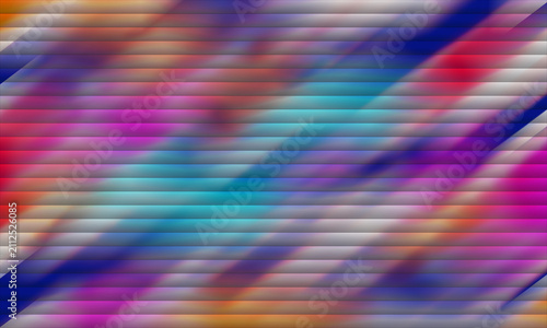 Abstract background with horizontal motion blur effect featuring vibrant colors like blue purple red and orange tones