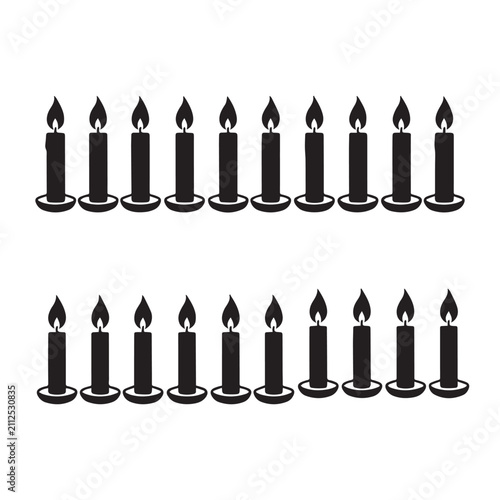 Candle Row Silhouette