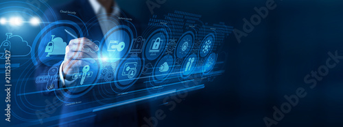 Canvastavla Security manager pointing the pen analyzing Access Management protocols on a secure virtual screen