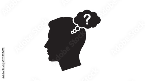 Konstfotografi Human head profile with thought bubble black silhouette