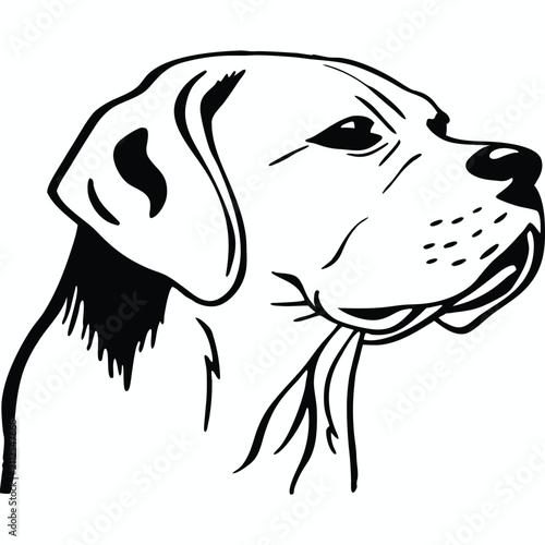 Black Silhouette Vector Illustration of a Sitting Dog in Profile View