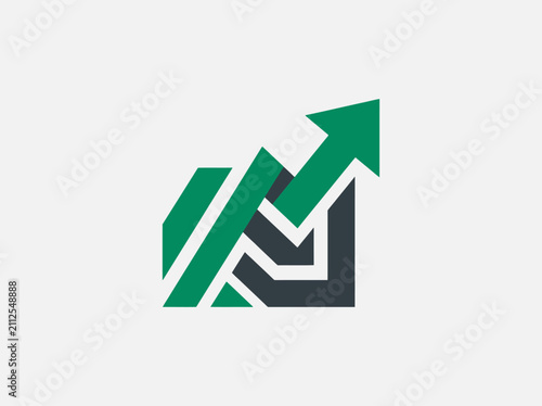 Green Arrow Chart Symbolizing Growth And Success