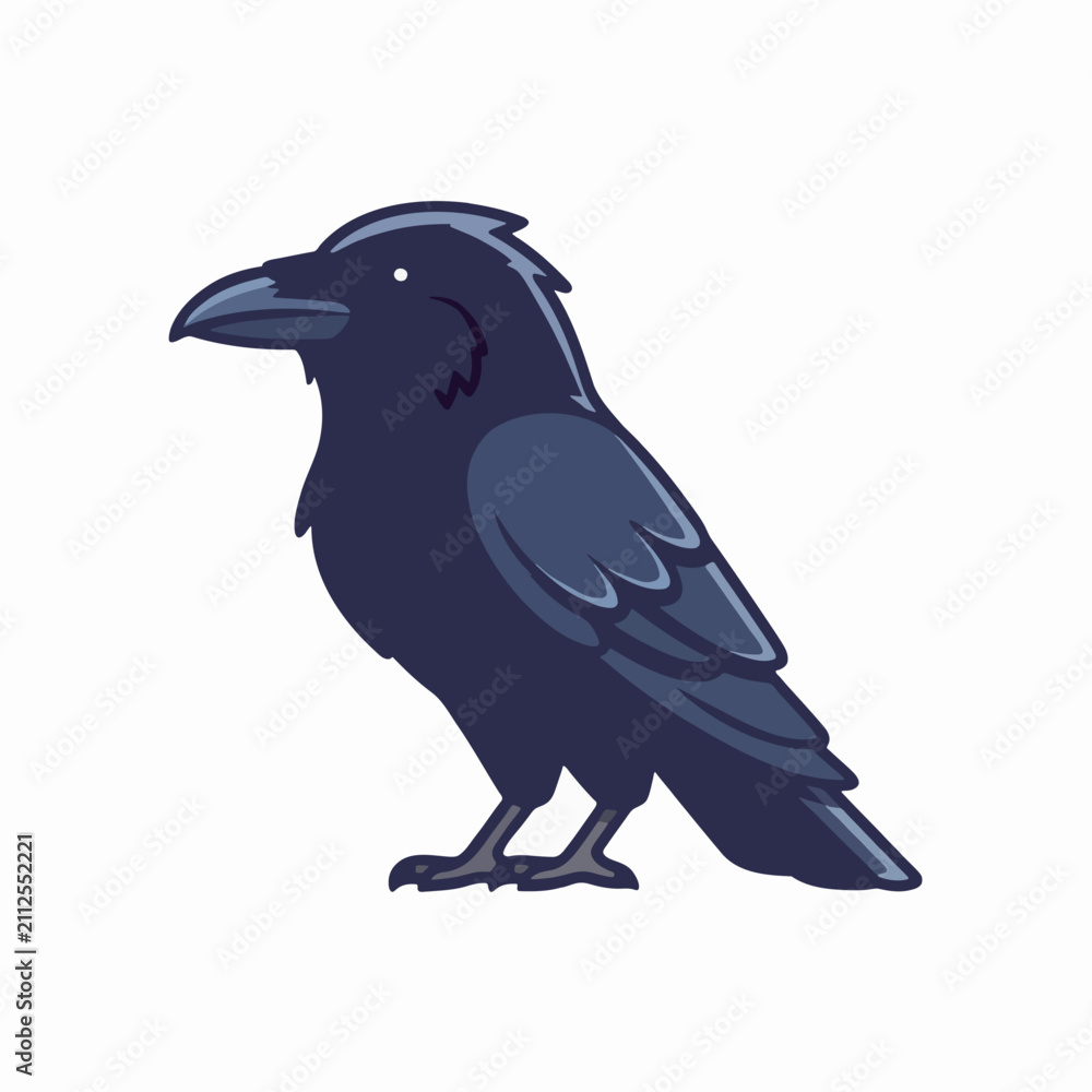 Obraz premium Black crow illustration isolated on white background