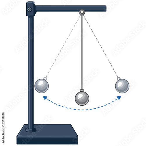Simple Pendulum Motion Vector Illustration Physics Diagram