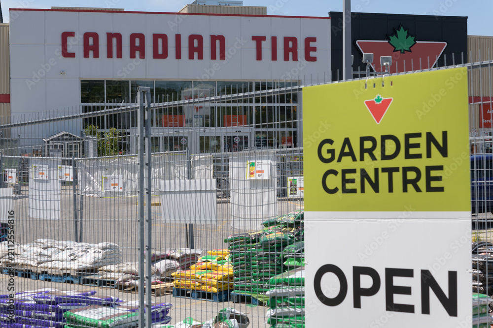 Fototapeta premium end of season at Canadian Tire, Garden Centre, a department store chain, located here at 2850 Kingston Rd, Scarborough, Toronto