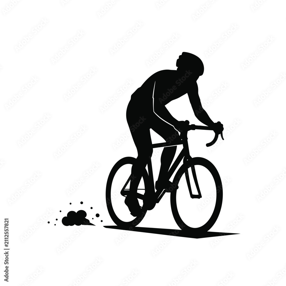 Obraz premium Cyclist Riding A Bicycle Silhouette biking rider