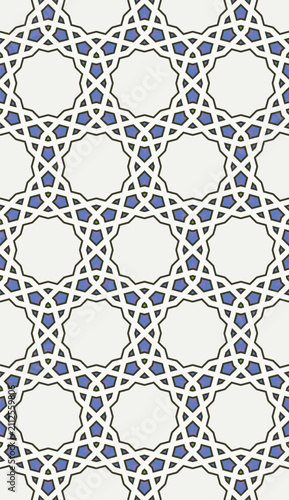 Valokuva Islamic geometric interlace pattern seamless background art