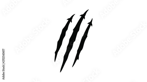 Claw Marks Silhouette On White Background scratch