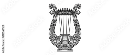 Antique Lyre Illustration