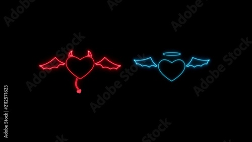 Obraz na plátne Neon devil heart