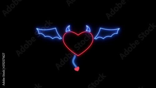 Fotografie Neon devil heart