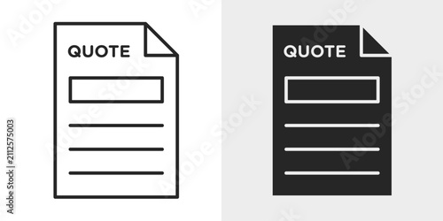 Foto Quotation Icon represents business quotations, pricing documents, and professional estimates with an editable outline vector illustration