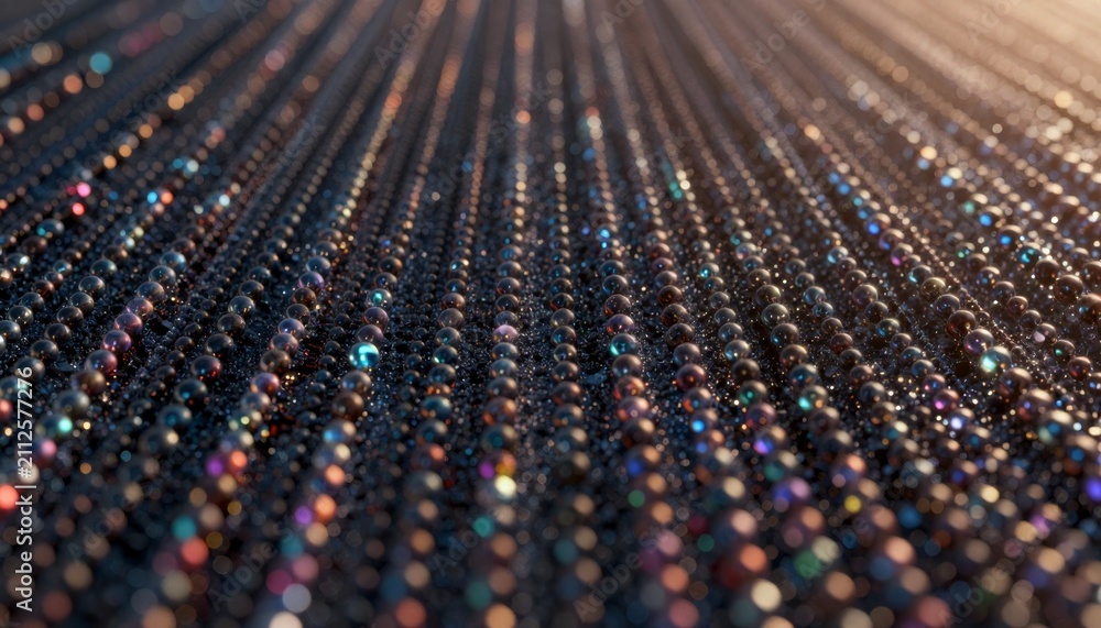 Fototapeta premium Abstract Geometric Field of Iridescent Spheres