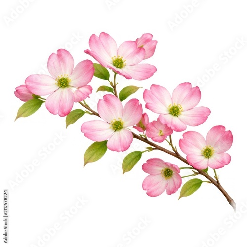 Delicate pink dogwood blossoms illustration.