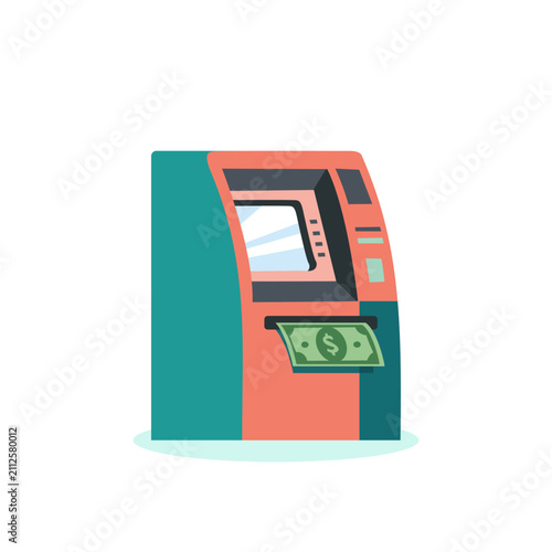 Bild auf Leinwand Colorful ATM Cash Dispenser Vector