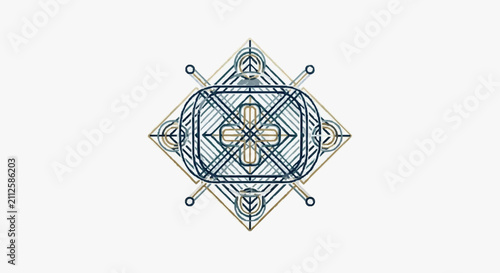 Bild auf Leinwand Geometric Sacred Mandala Complex Design.