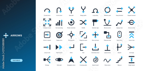 Photography Arrow icon set