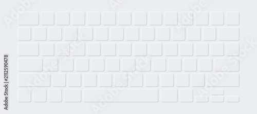Fotografija Light white neumorphism keyboard mockup
