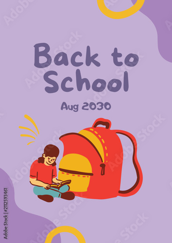 Back to School Banner Template with Colorful Education Elements for School Promotion and Advertising