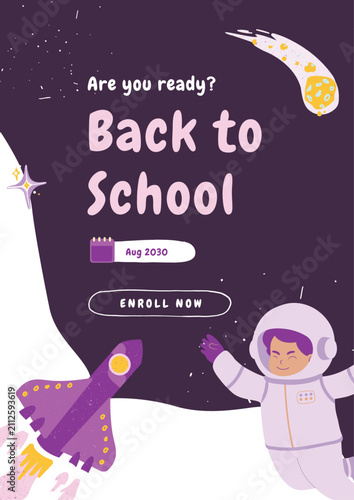 Back to School Banner Template with Colorful Education Elements for School Promotion and Advertising