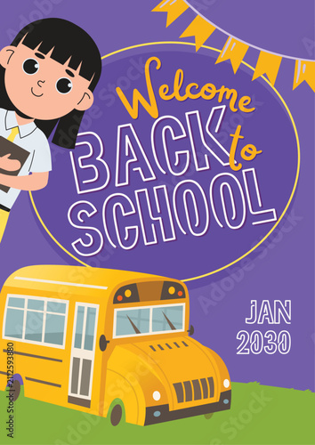 Back to School Banner Template with Colorful Education Elements for School Promotion and Advertising
