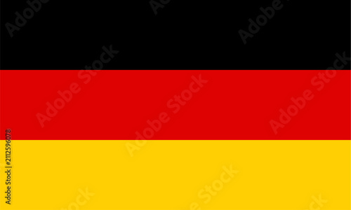 Germany national flag with official horizontal tricolor stripes