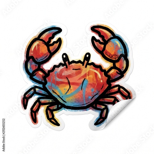 Cartoon Crab Ocean Sticker Mural Character