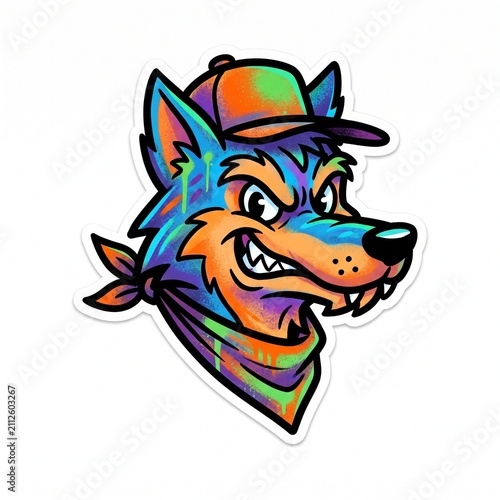 Wolf Street Hustler Sticker Mural Character