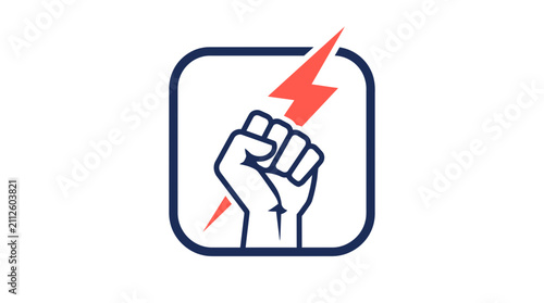 Foto Fist Power Symbol with Lightning Bolt Icon