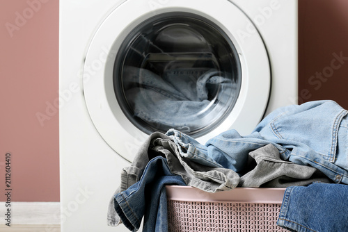White washing machine with ...