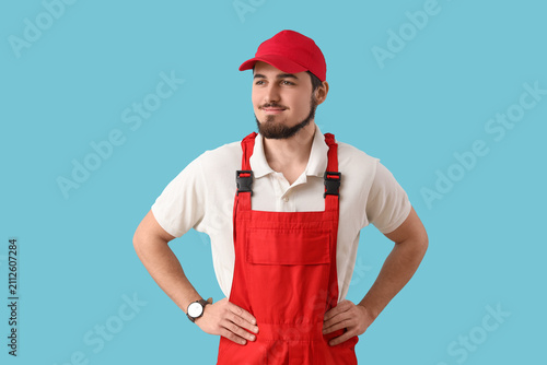 Portrait of male worker on ...