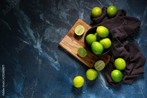 Bowl and wooden board with ...
