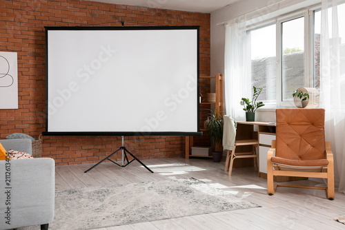 Interior of room with blank...